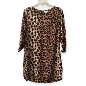 Charming Charlie Animal Print Long Sleeve Dress